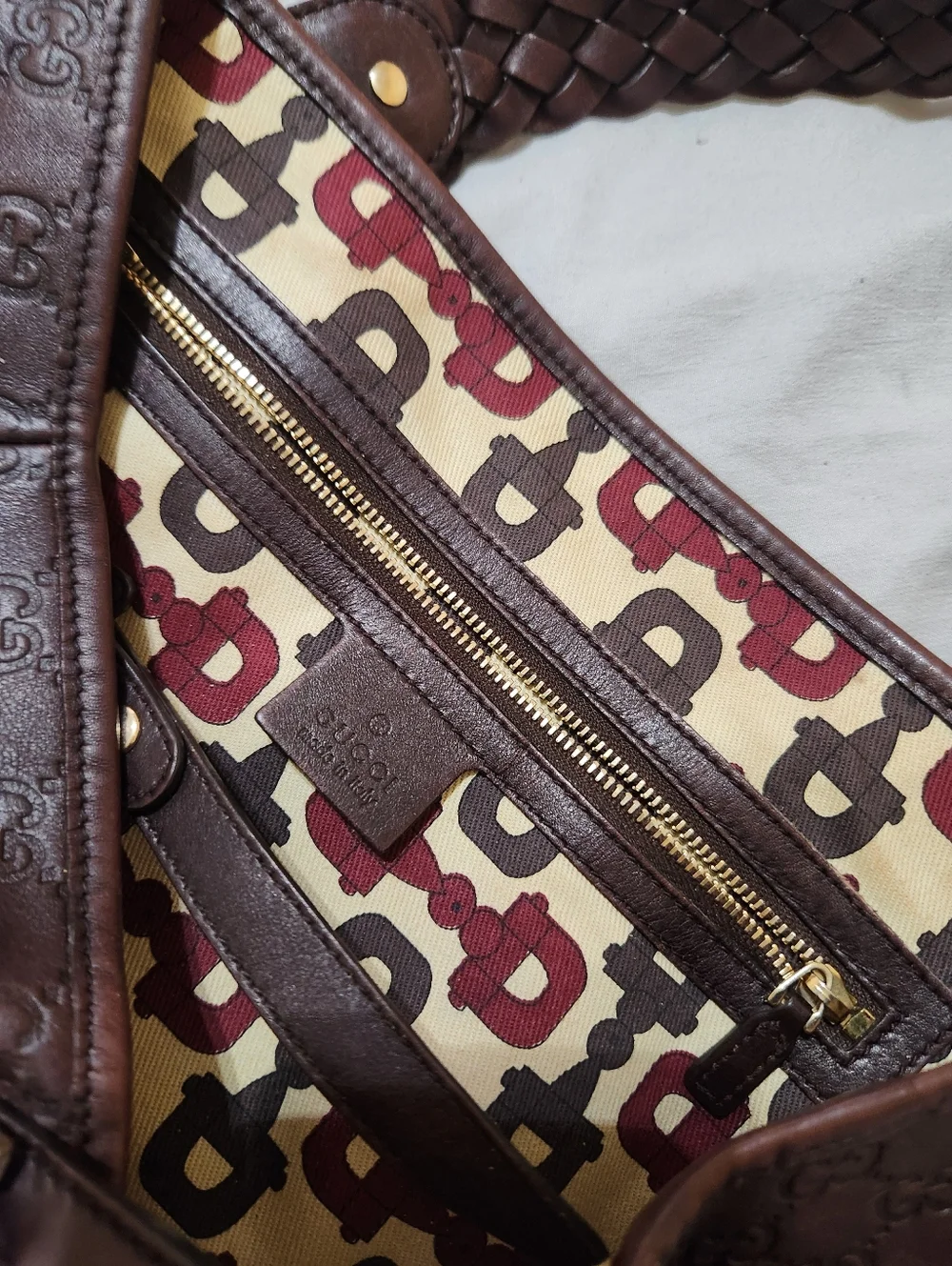 Authentic Gucci Pelham Brown Guccissima Horsebit Medium Hobo Bag